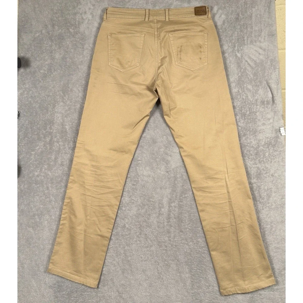 Peter Millar Sateen Stretch‎ 5 Pocket Pants Mens 33x32 Cotton Blend Golf Tan